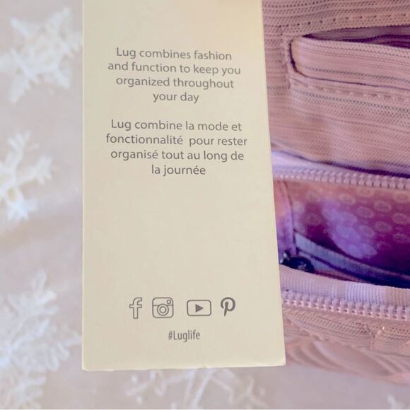 NWT Lug Crossbody Handbag Samba Lilac Quilted 2 Straps Many Compartments - Picture 9 of 16